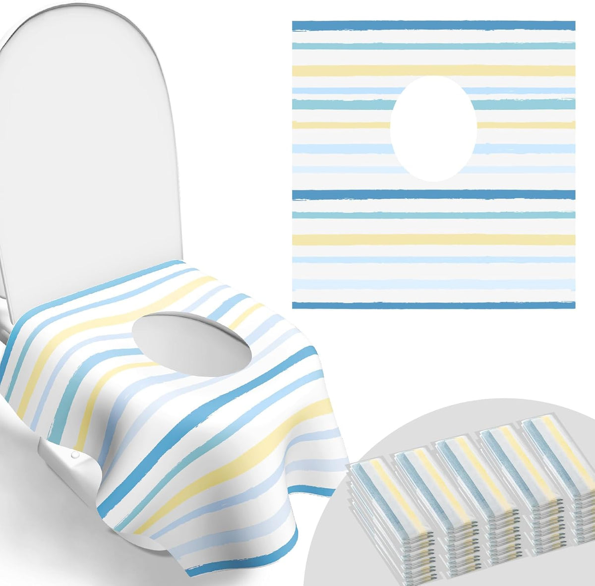 Toilet Seat Covers Disposable, Large Waterproof Potty Covers for Toddlers, Kids, and Adults