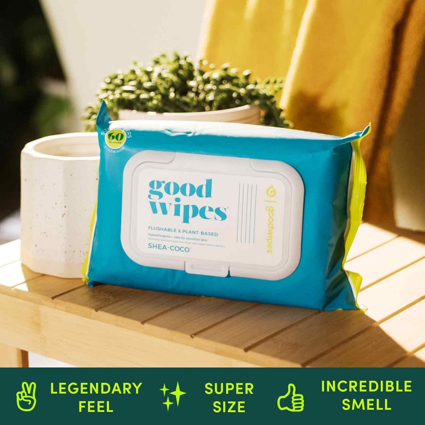 Goodwipes Flushable Wipes – Made with Vitamin E & Aloe – Soft, Individually Wrapped Butt & Feminine