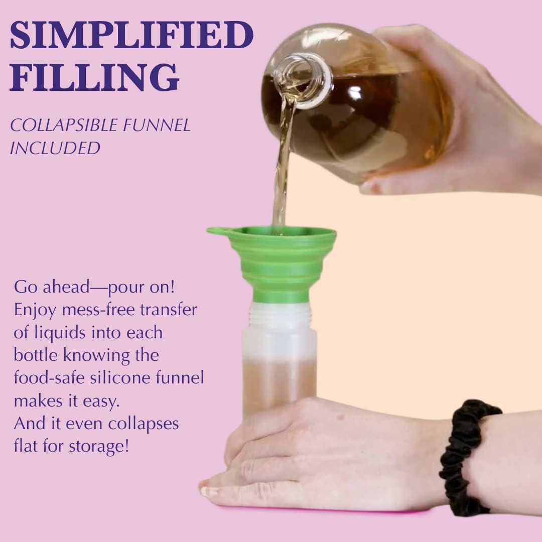 6-Pack Condiment Squeeze Bottles for Sauces - Includes Funnel, Erasable Marker & Reusable Labels