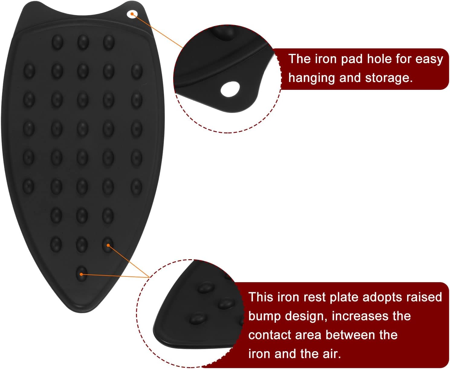 HARFINGTON Silicone Iron Rest Pad, Multipurpose Iron Hot Resistant Mat Iron Rest Plate for Ironing