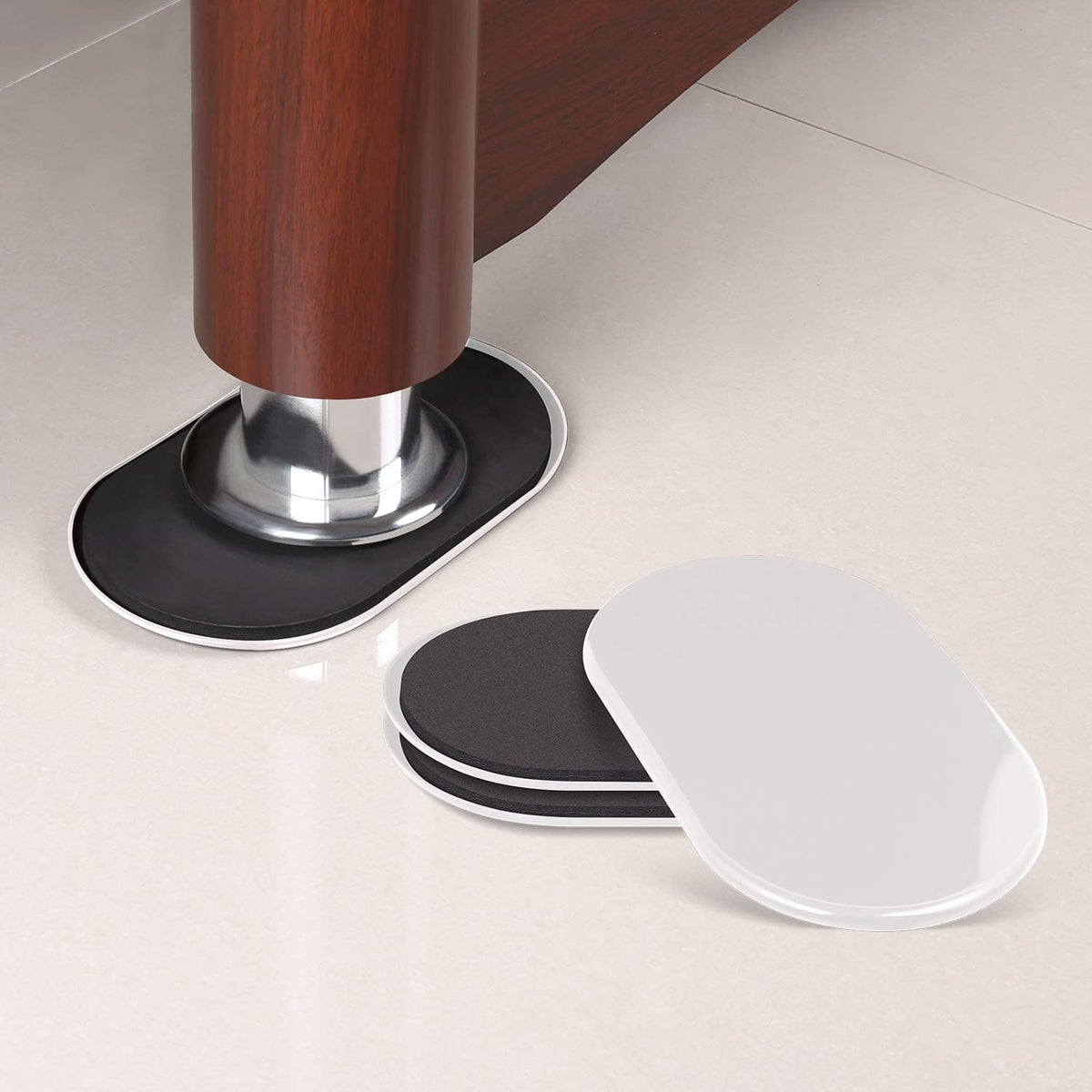 Ezprotekt 8 Pack Large Furniture Movers Sliders for Carpet, 9 1/2" x 5 3/4" Reusable Oval Furniture