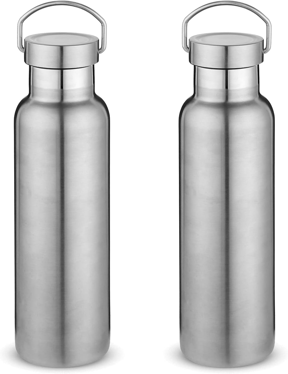 Neihepal 20 oz Insulated Water Bottles Bulk 2 Pack,Stainless Steel Double Wall Sport Bottle with