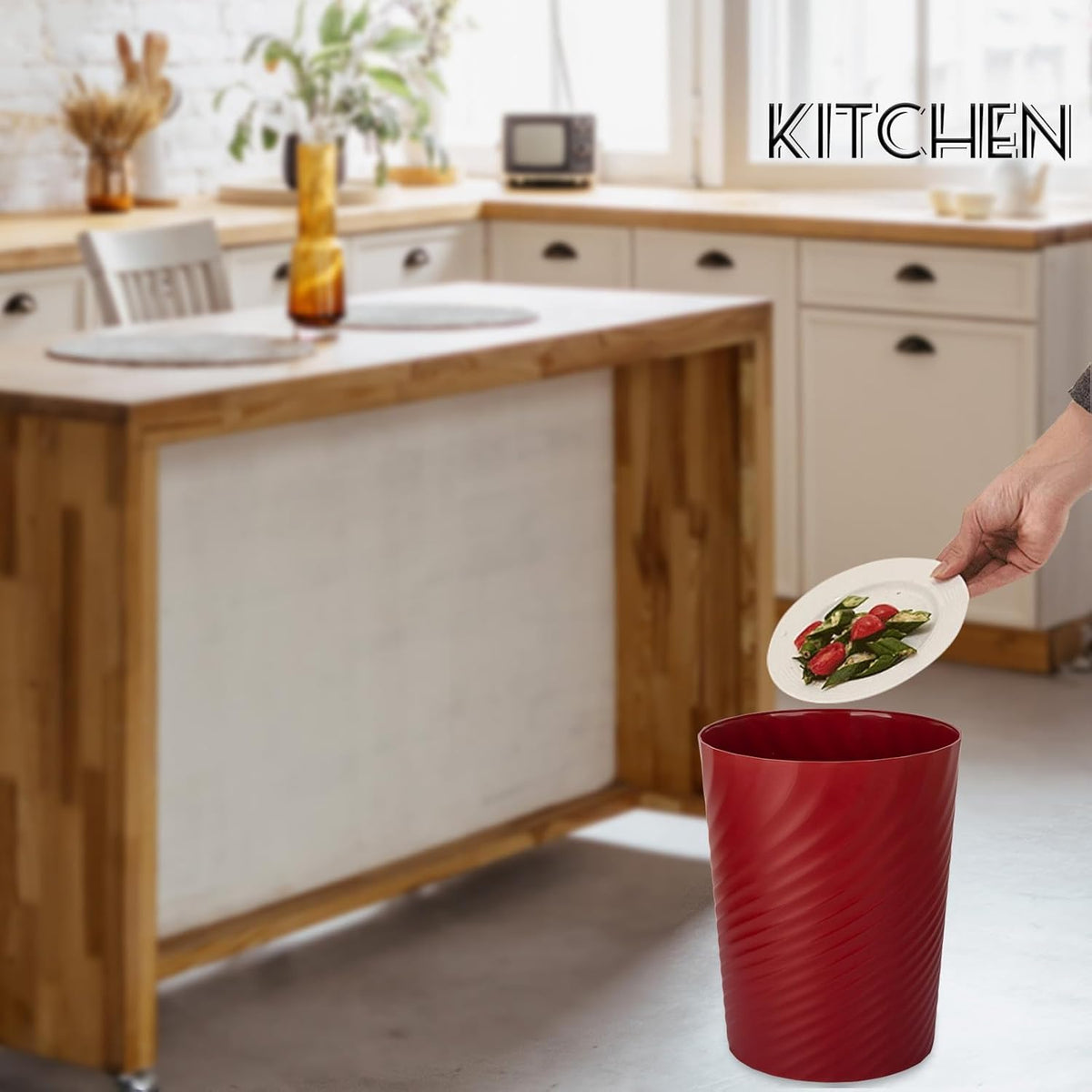 UUJOLY Plastic Small Trash Can Wastebasket, Garbage Container Basket for Bathrooms, Laundry Room