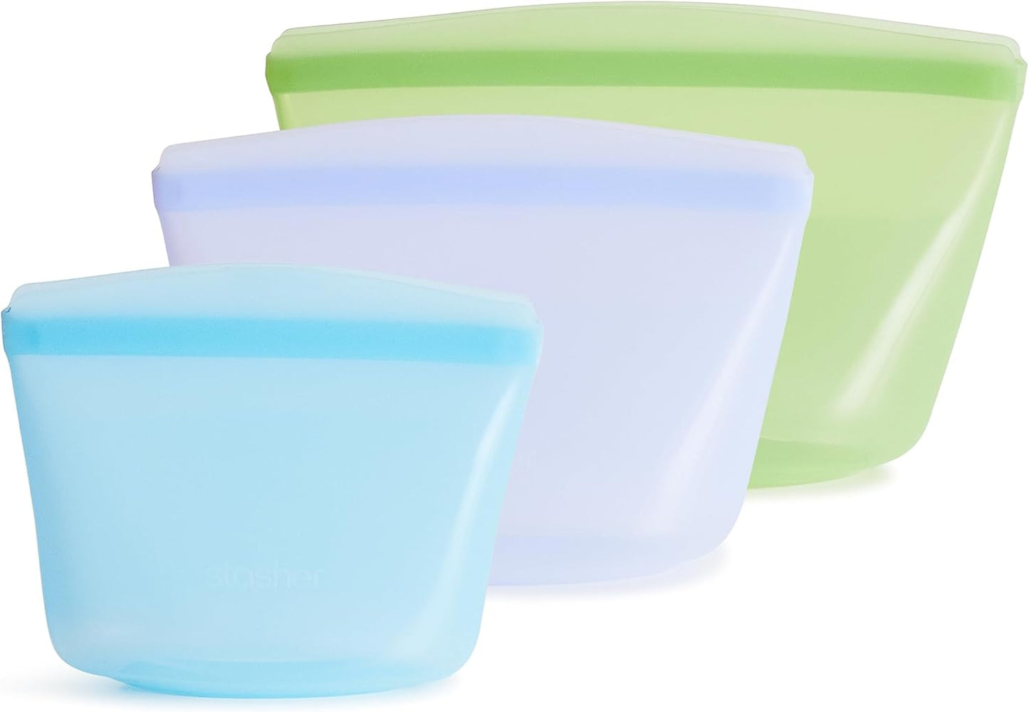 Stasher Premium Silicone Reusable Food Storage Bags, 3-Pack, Multi, Multi-Use Food Storage Bags