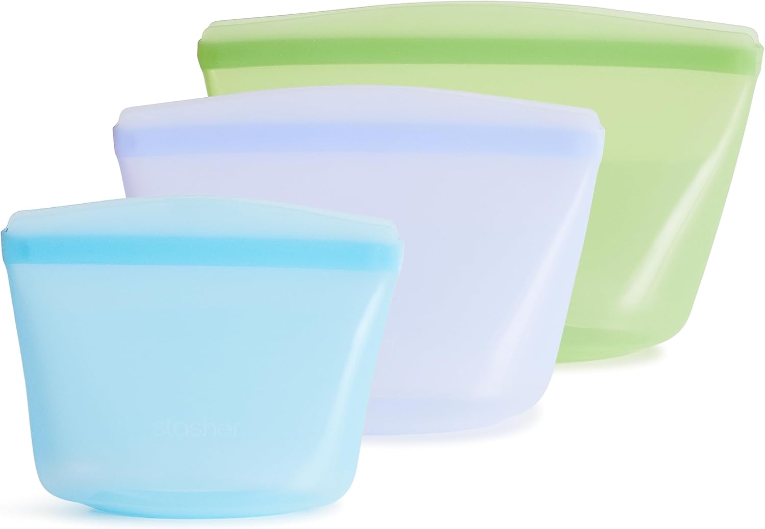 Stasher Premium Silicone Reusable Food Storage Bags, 3-Pack, Multi, Multi-Use Food Storage Bags