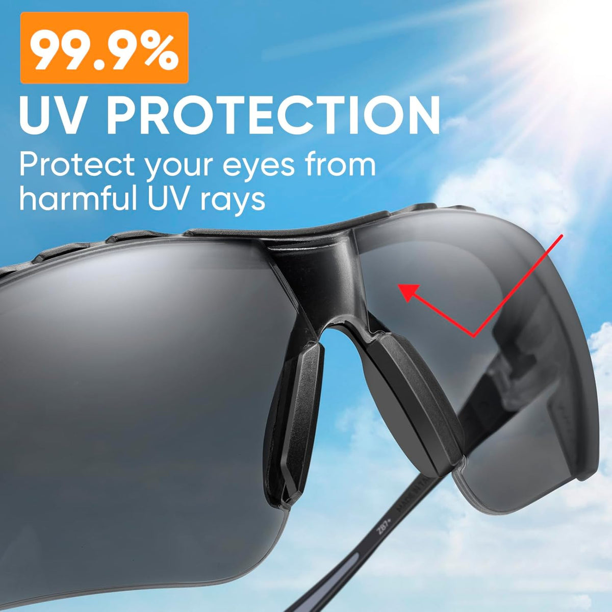 TICONN Anti-Fog Safety Glasses for Men and Women, ANSI Z87.1 Scratch Proof Eye Goggles with