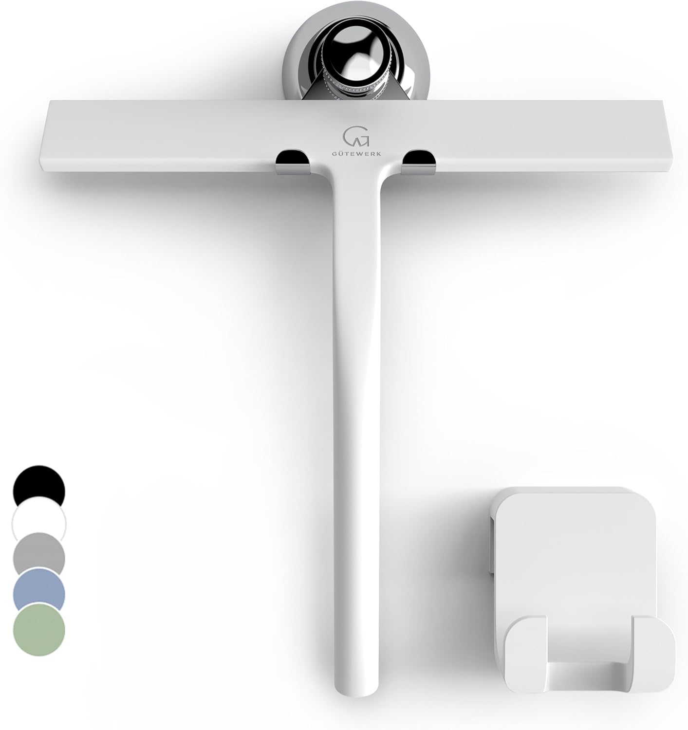 GÜTEWERK Shower Squeegee for Glass Doors, Silicone Window Squeegee, Bathroom and Glass Cleaning