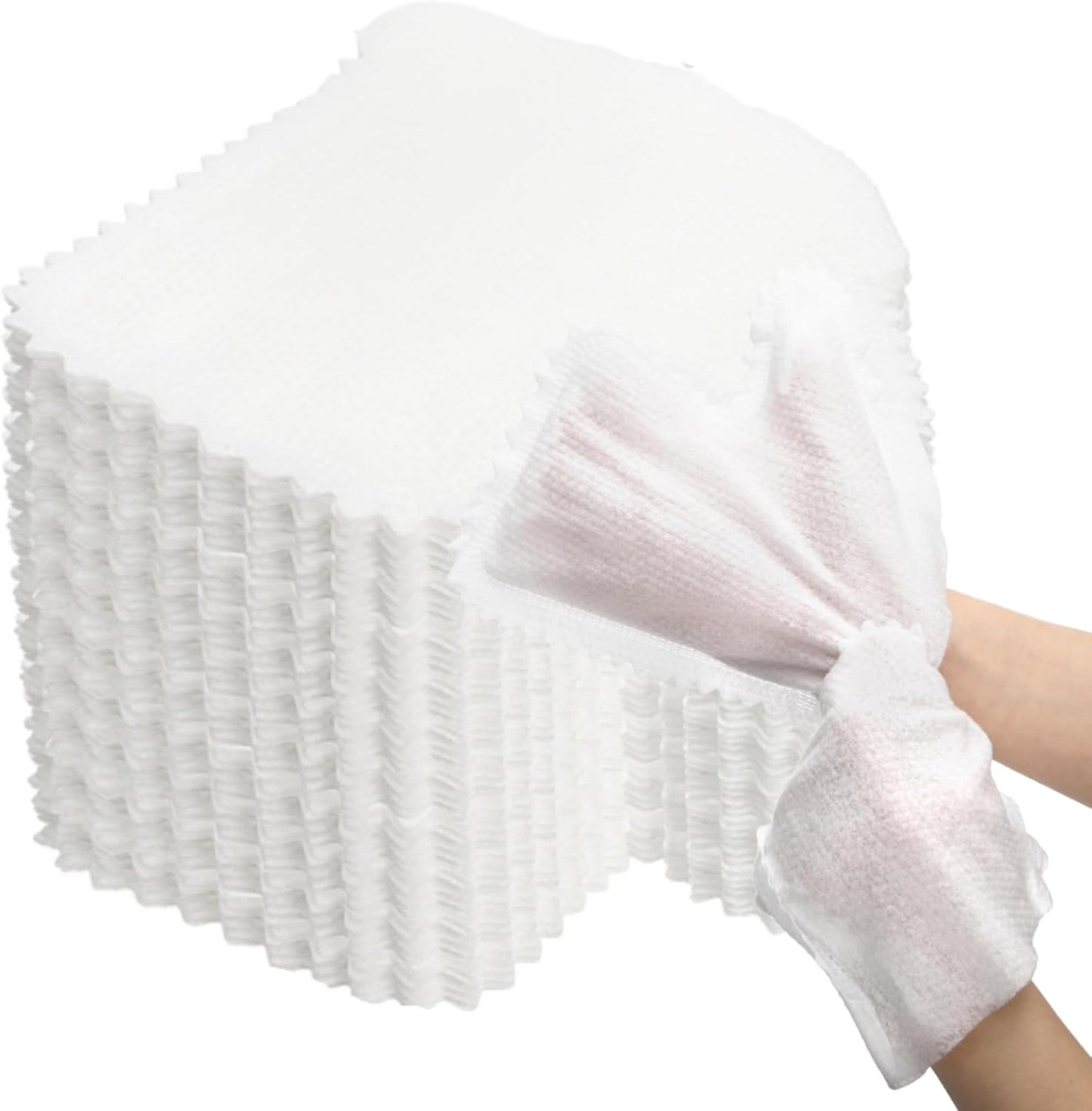 100 Pcs White Microfiber Dusting Gloves, Disposable Artisan Dust Cloth Remove Mitt, Dual-Sided Dust
