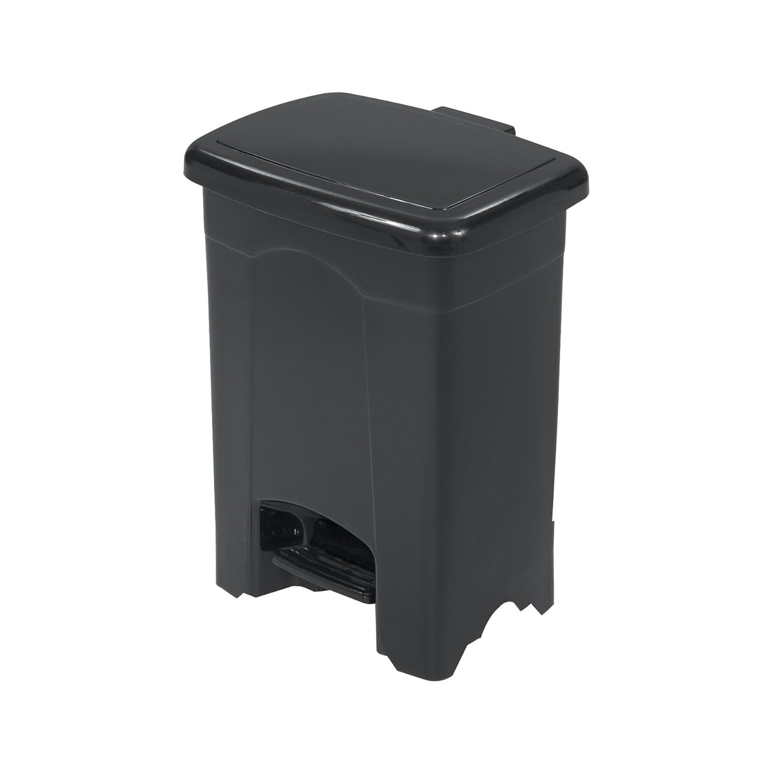 Safco Step On Plastic Trash Can with Foot Pedal, 4 Gallon Garbage Can for Kitchen, Bedroom, Office