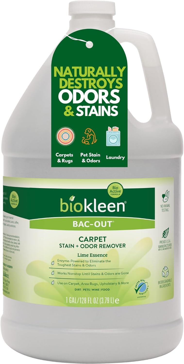 Biokleen Bac-Out Enzyme Stain & Odor Remover - 128 Ounces - Destroys Stains & Odors Safely, for Pet