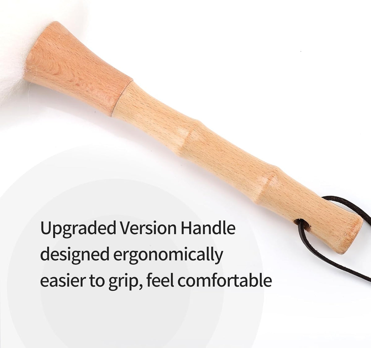 Feather Duster, Lambswool Duster for Cleaning,with Solid Wooden Handle,Leather Hang