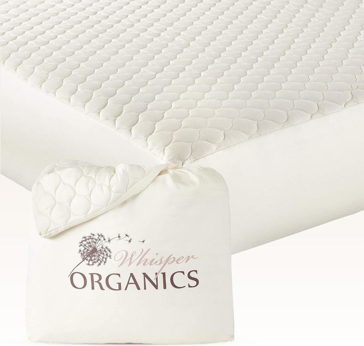 100% Cotton Organic Mattress Pad - Breathable & Cooling Mattress Protector Full Size - Premium