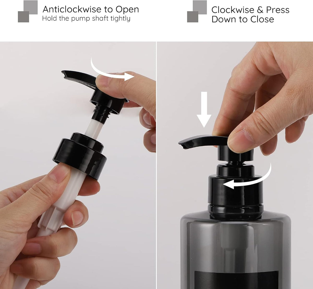 Refillable Shampoo Bottles, Segbeauty 16.9oz Shampoo Dispenser, 3pcs 500ml Empty Plastic Pump
