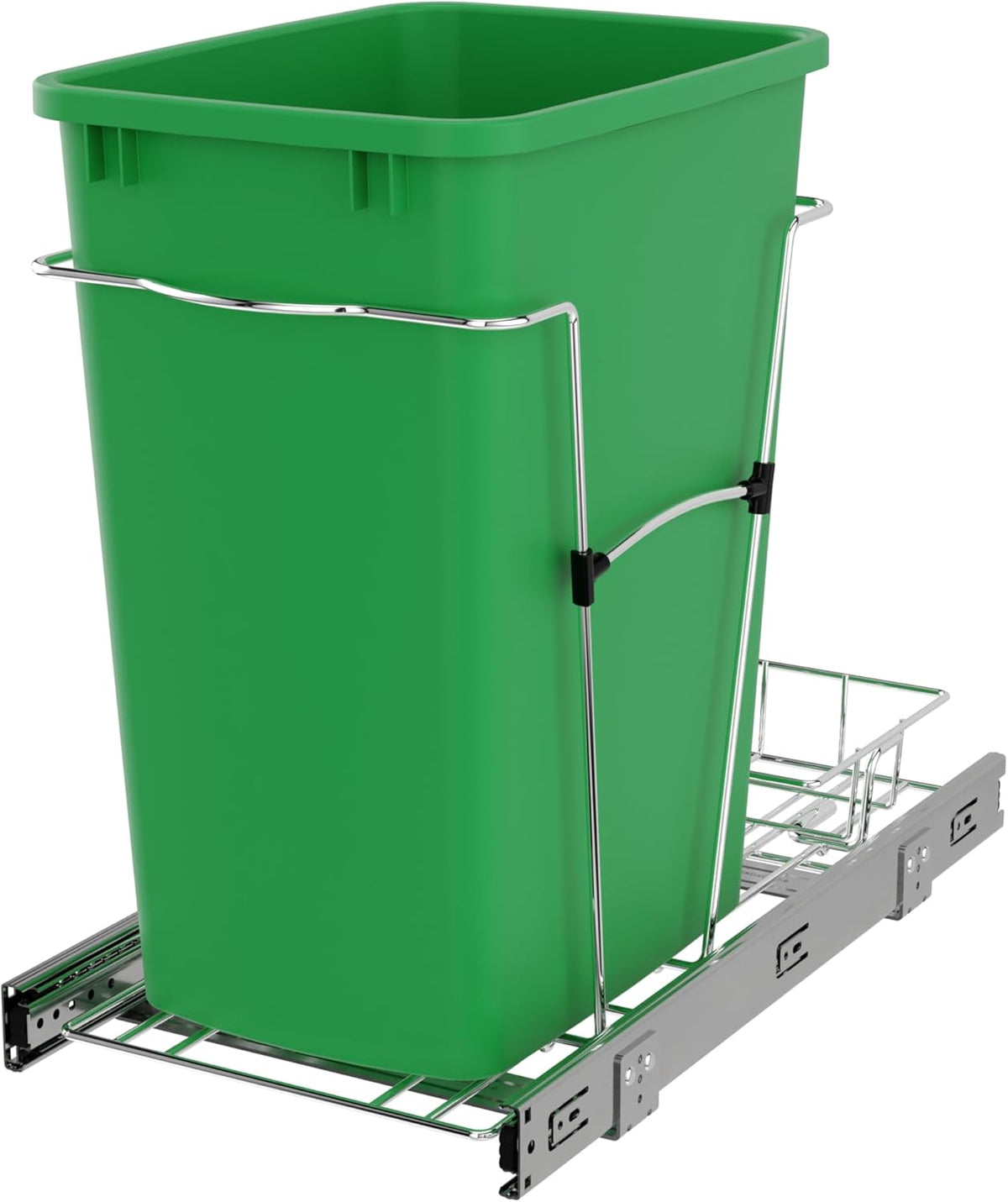 Rev-A-Shelf Pullout Trash Can for Kitchen Cabinets 35 Qt Garbage Waste Recycling Bin with Full