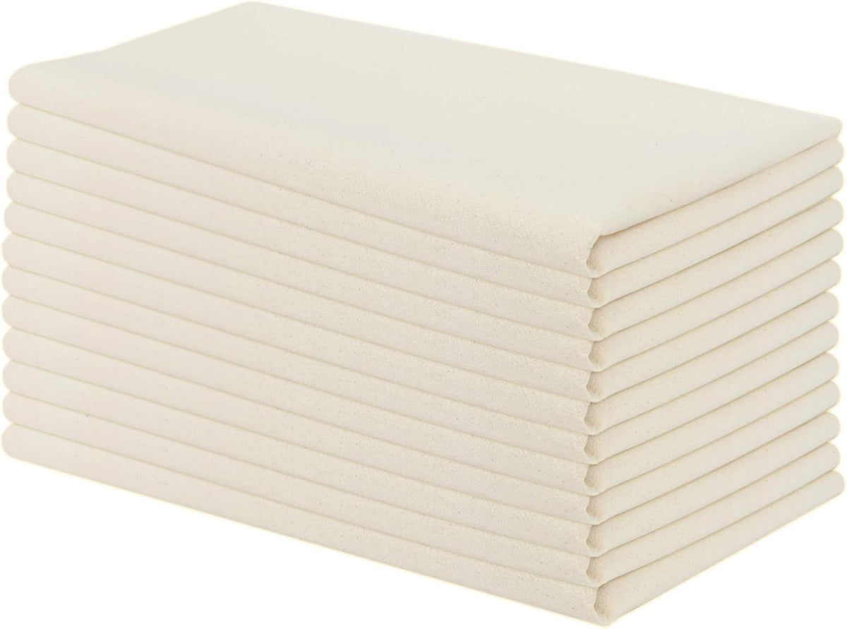 Aunti Em's Kitchen Flour Sack Dish Towels - Natural Cotton for Embroidery and Drying Glass, Hand