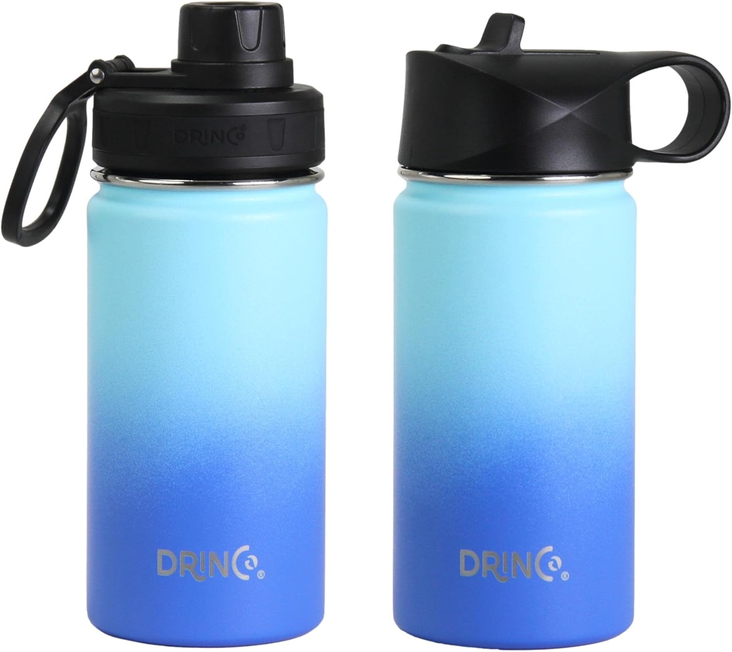 DRINCO Stainless Steel Water Bottle Spout Lid Vacuum Insulated Double Wall Water Bottle Wide Mouth