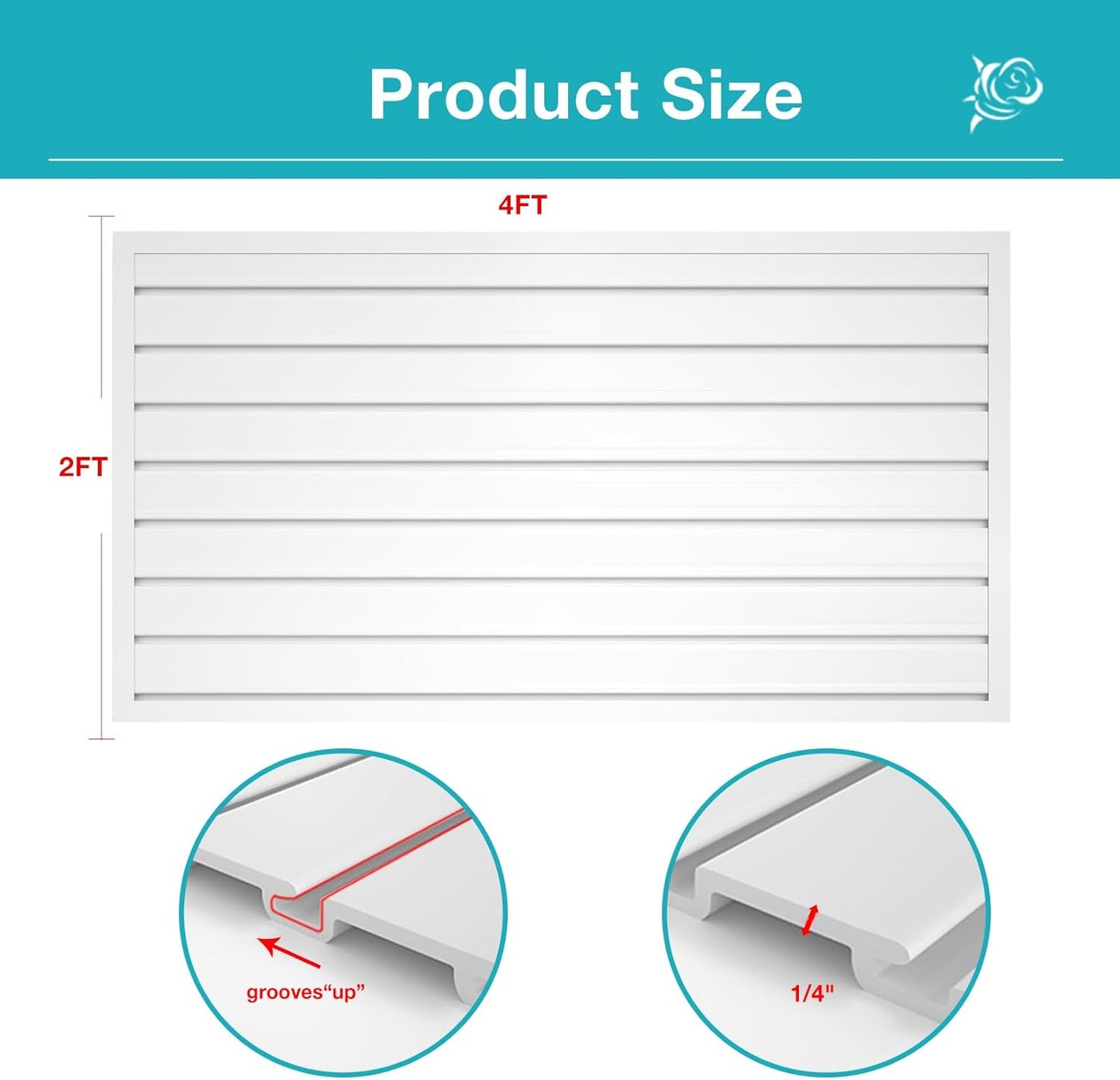 NeatiEase Slatwall Panel Wall Storage Systems, 2 x 4ft Slat Wall Paneling Garage Wall Organizer