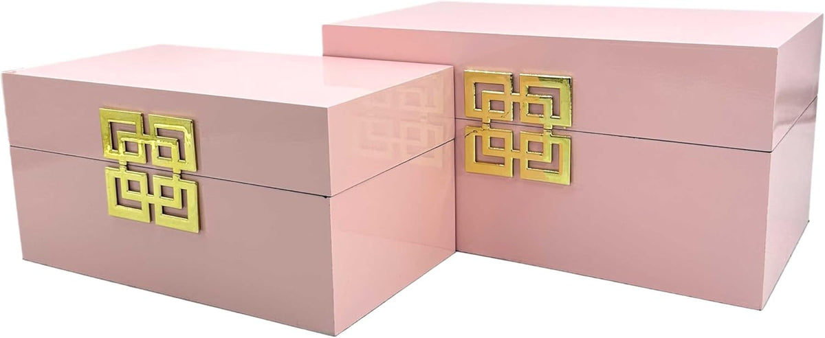 Galt International Storage Box Set Decorative Storage Box w/Hinged Lid Classic Design Wood Decor