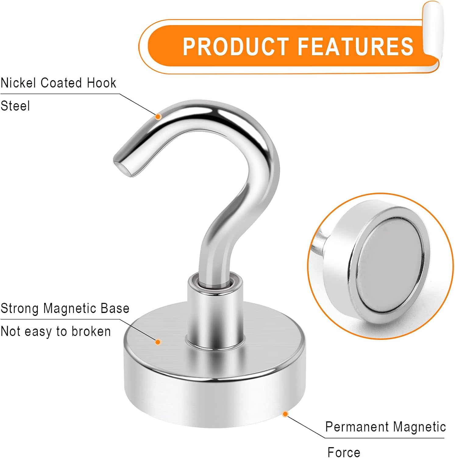 MIKEDE Magnetic Hooks, 28Lbs+ Strong Magnetic Hooks Heavy Duty for Cruise Cabins, Super Hanging