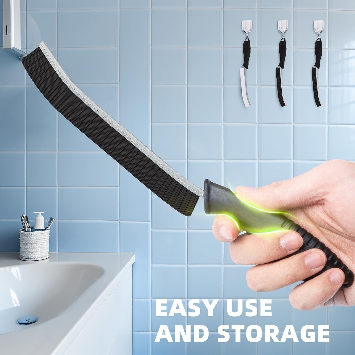3Pcs Hard Bristle Crevice Cleaning Brush, Scrub Brush, Kitchen Sink Cleaning Brush, Grout Brush