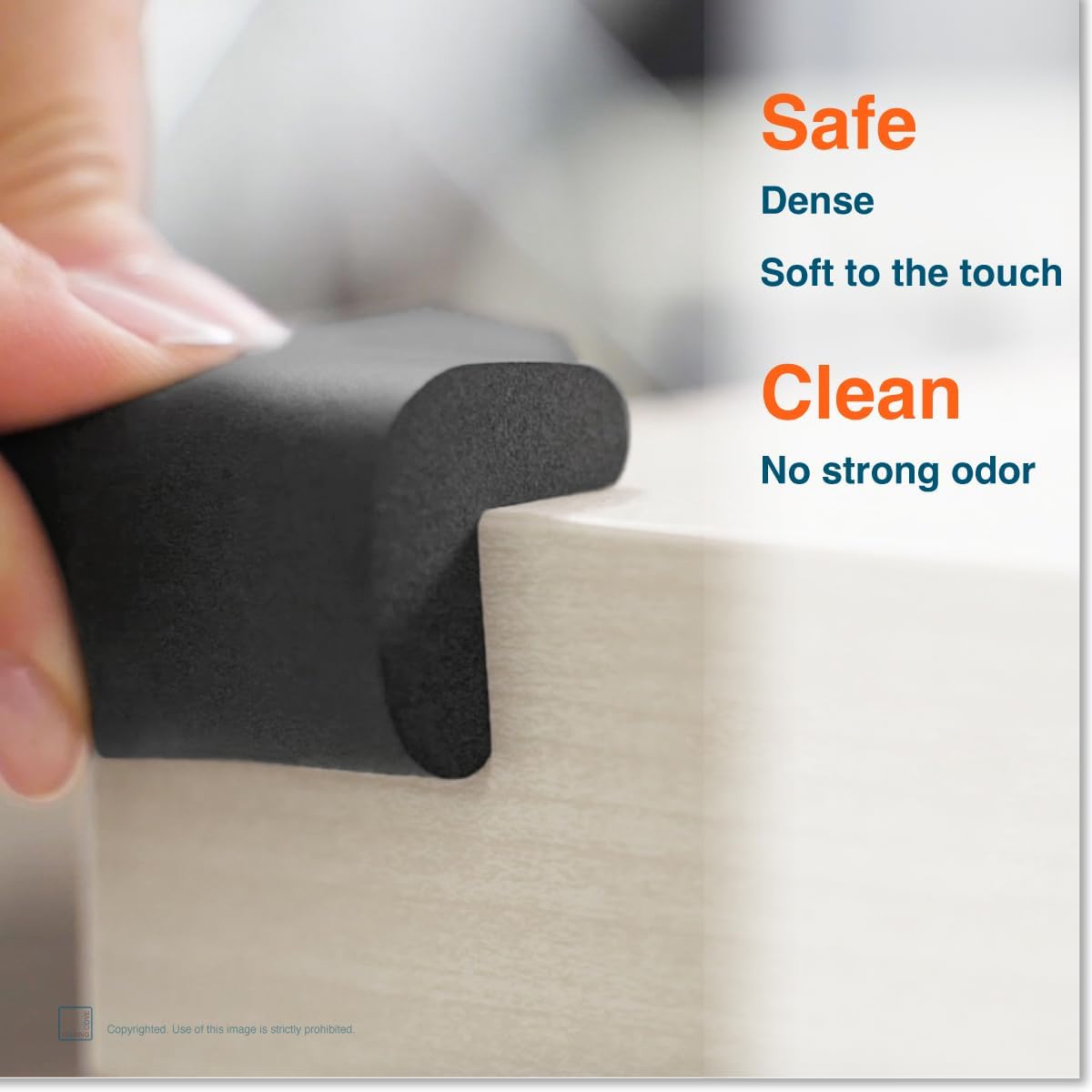 Roving Cove HeftyFit Corner Protector for Baby (4 Large Corners), Heavy-Duty Soft Rubber Foam