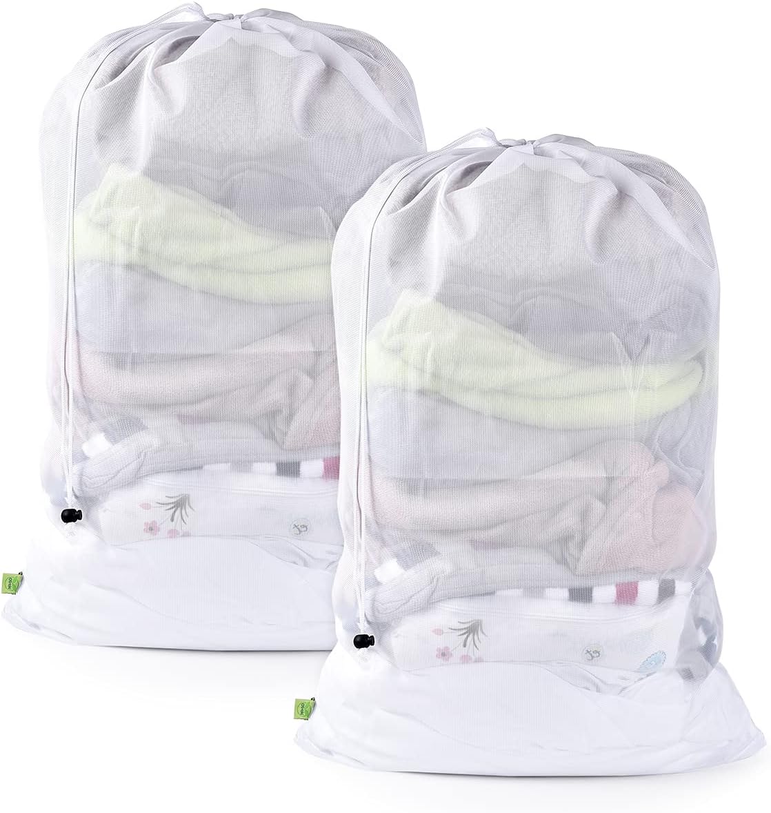 OTraki 2 Pcs Large Mesh Laundry Bags, 24X36 Inch Heavy Duty Drawstring Laundry Wash Bag, Dirty
