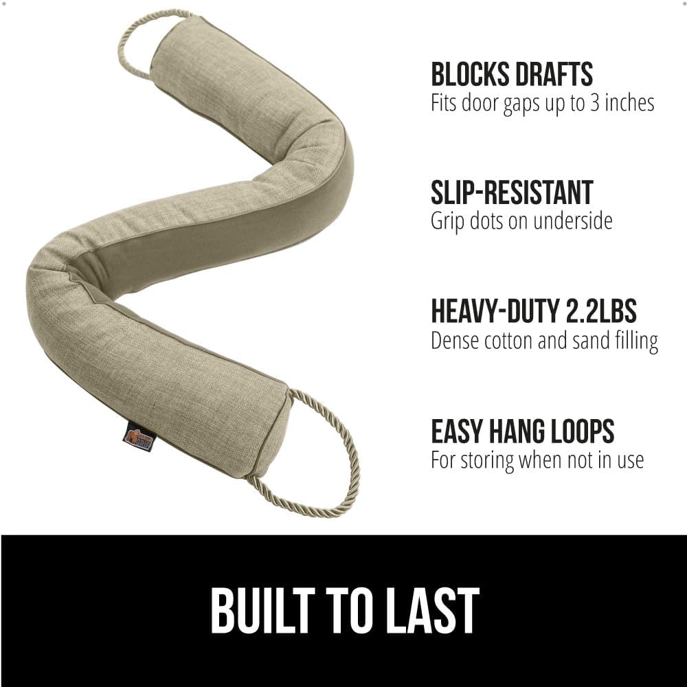 GORILLA GRIP Door Draft Stopper for Bottom of Doors, Weather Stripping Seal Blocks Hot Air, Noise