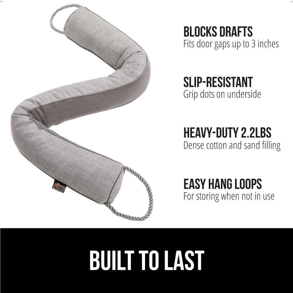 GORILLA GRIP Door Draft Stopper for Bottom of Doors, Weather Stripping Seal Blocks Hot Air, Noise