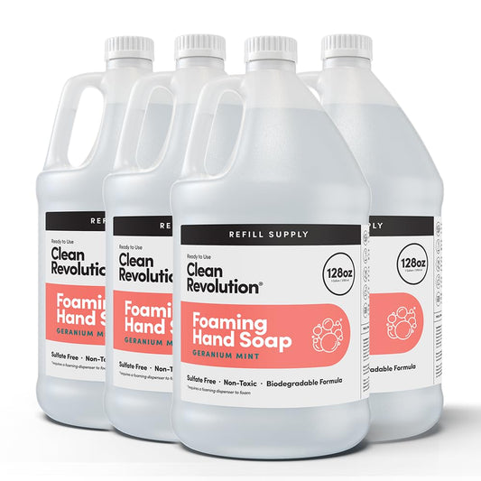 Clean Revolution Foaming Hand Soap Refill Supply Container, Ready to Use Formula, Gluten Free