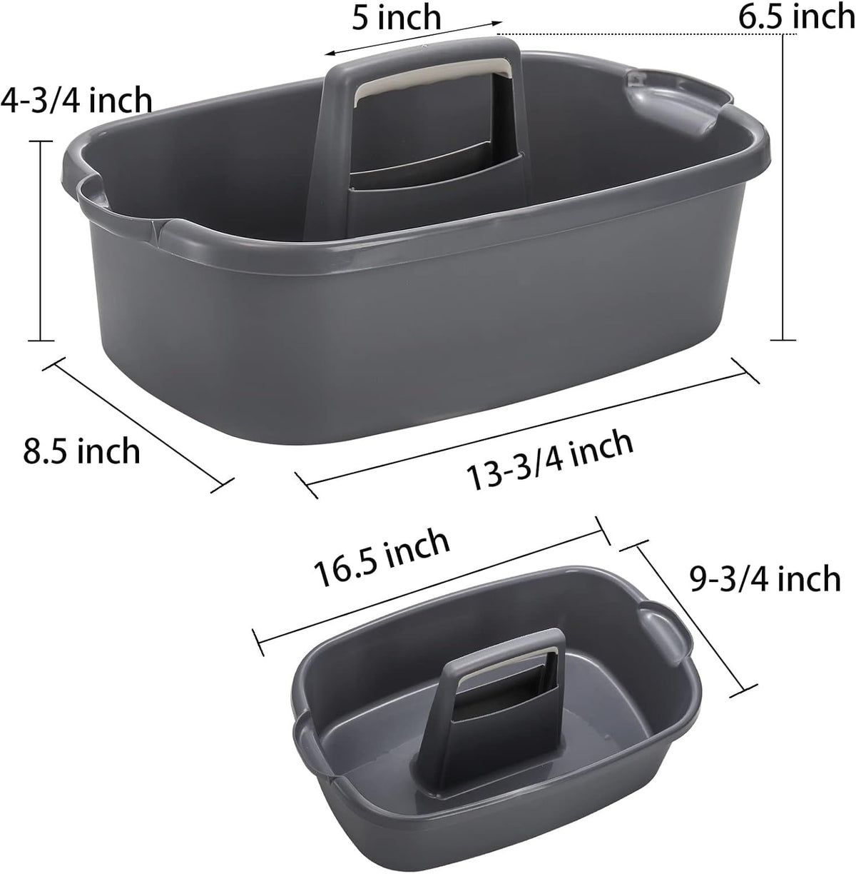 TOPZEA 2 Pack Cleaning Supplies Caddy, Large Plastic Cleaning Supply Organizer Bin with Handle