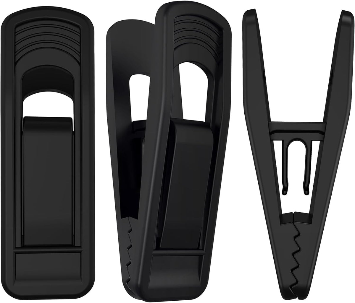 Hanger Clips Perfect for Velvet Hangers (Black, 80 PCS), Strong Plastic Clips Pant Skirt Hanger