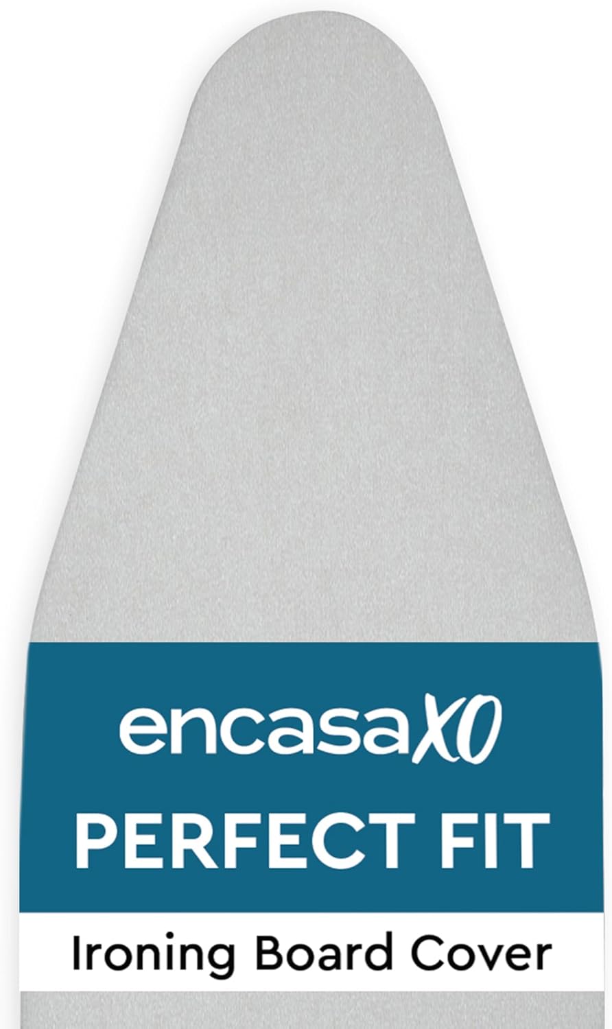Encasa XO Ironing Board Cover and Pad 49"x18" - Metallised 'Silver Super Luxury' with Foam & Felt