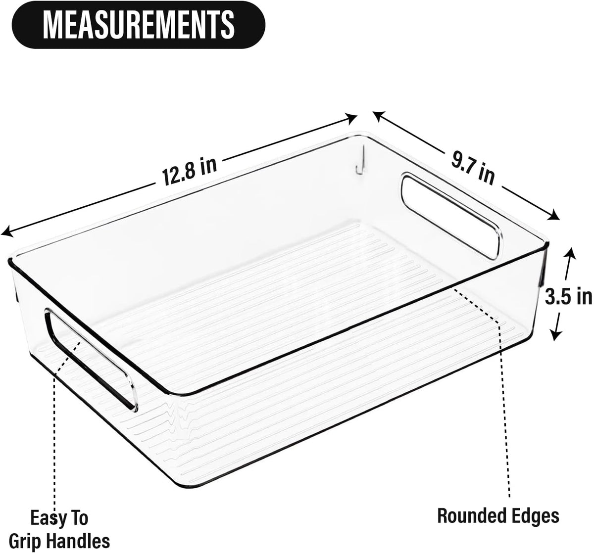 Large Clear Plastic Storage Bins, Pantry Organizers and Storage Containers Fridge Organizer Bins