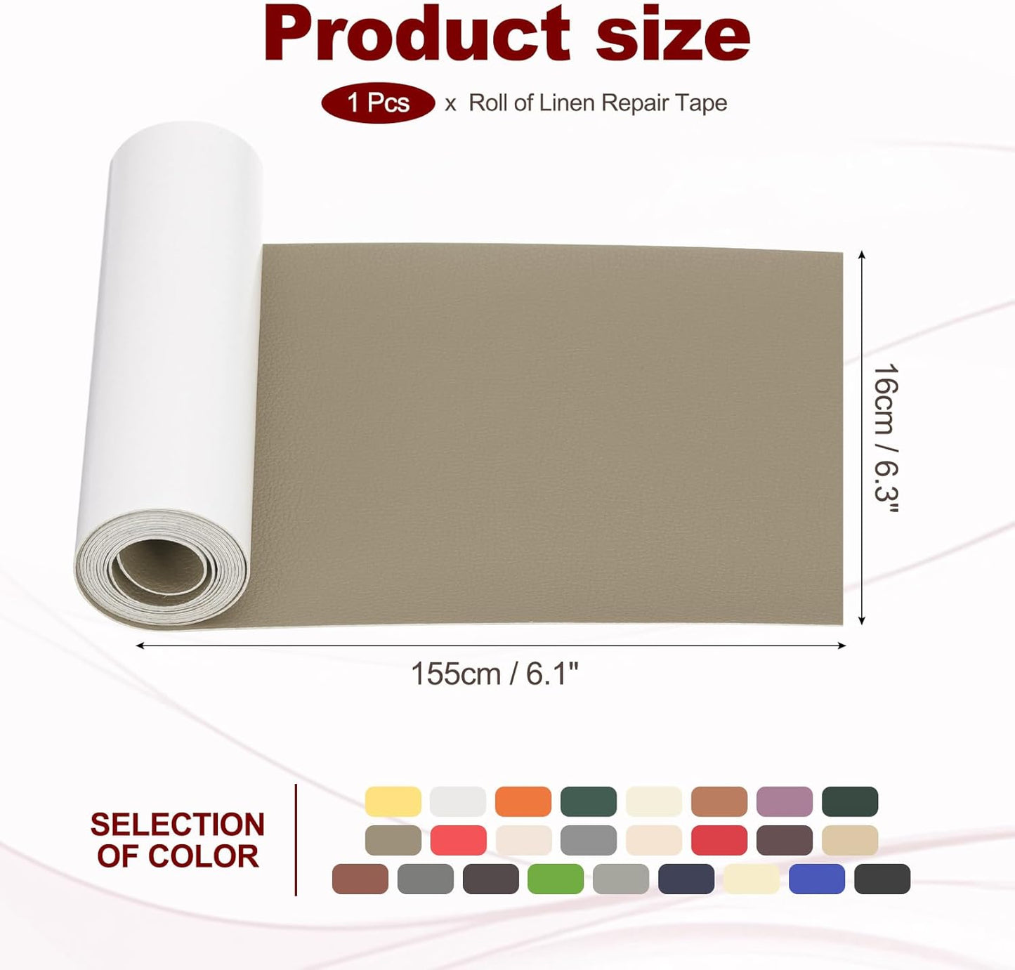 PATIKIL Leather Patches Tape for Furniture, 6.3 x 61 Inch Self Adhesive Vinyl Leather Repair Kit