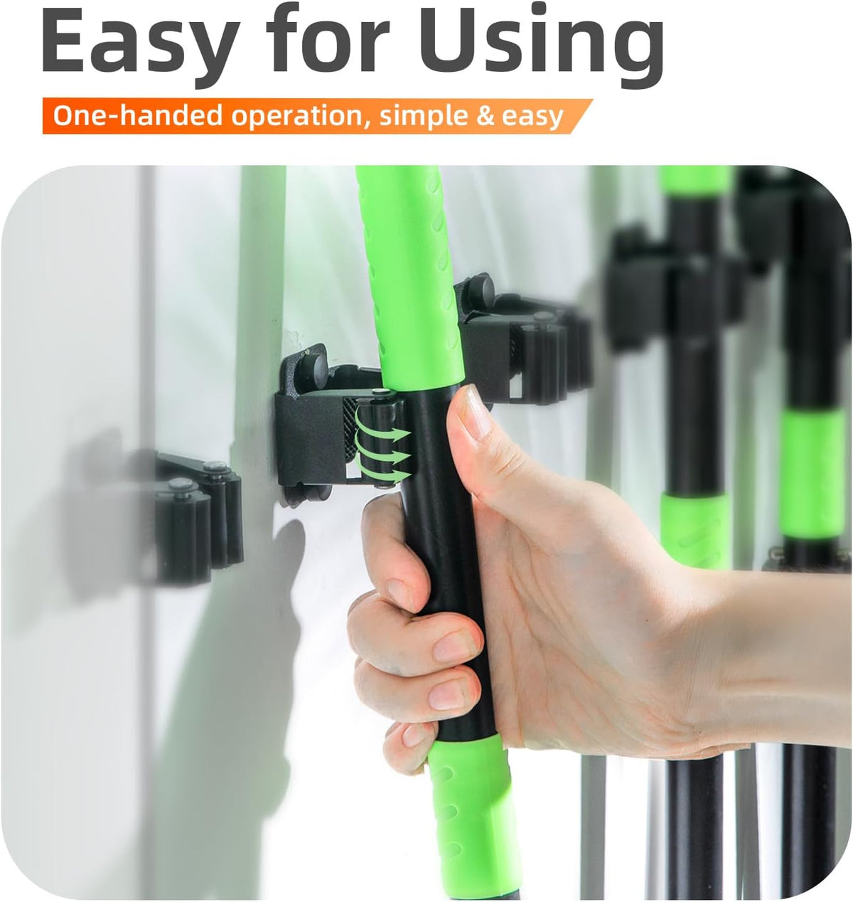 8 PCS Broom Holder Wall Mount, Upgraded Heavy Duty Mop and Broom Holder Wall Mount, Stainless Steel