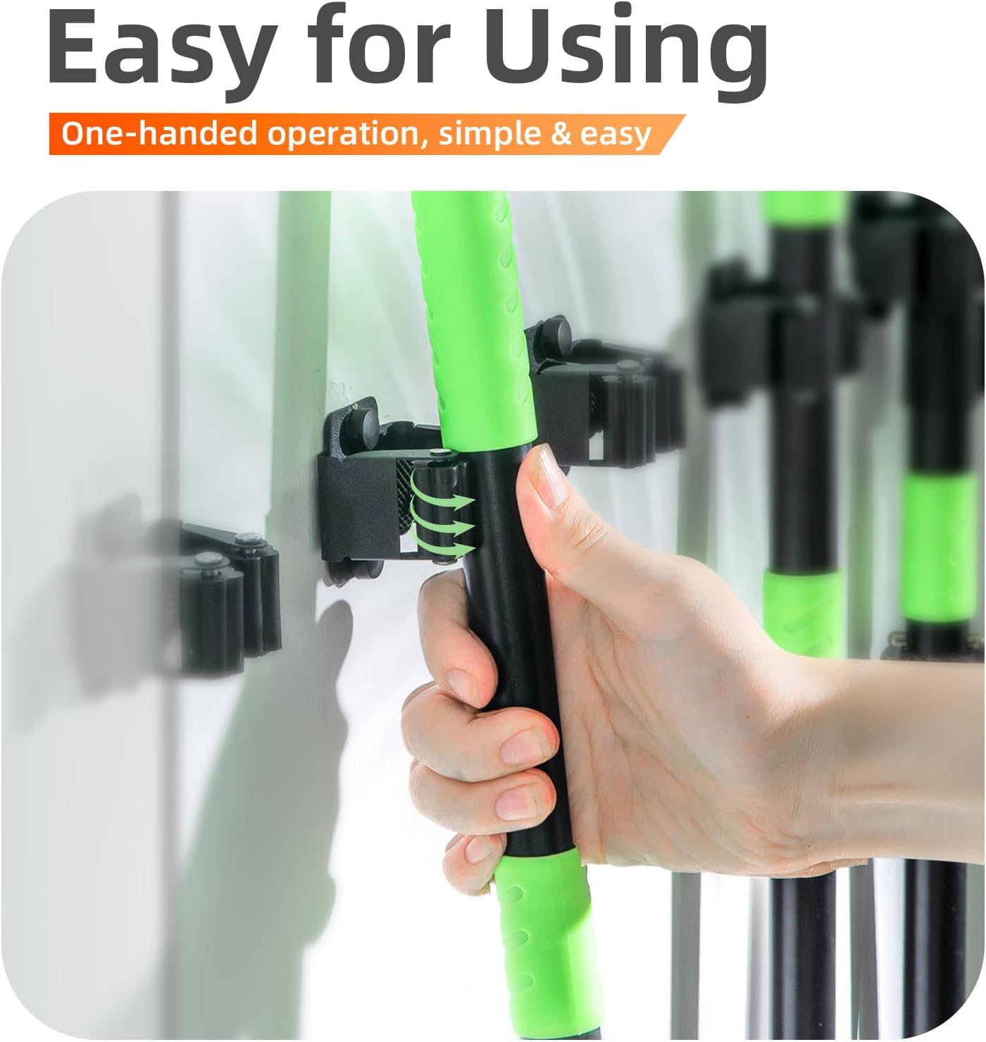 5 PCS Broom Holder Wall Mount, Upgraded Heavy Duty Mop and Broom Holder Wall Mount, Stainless Steel