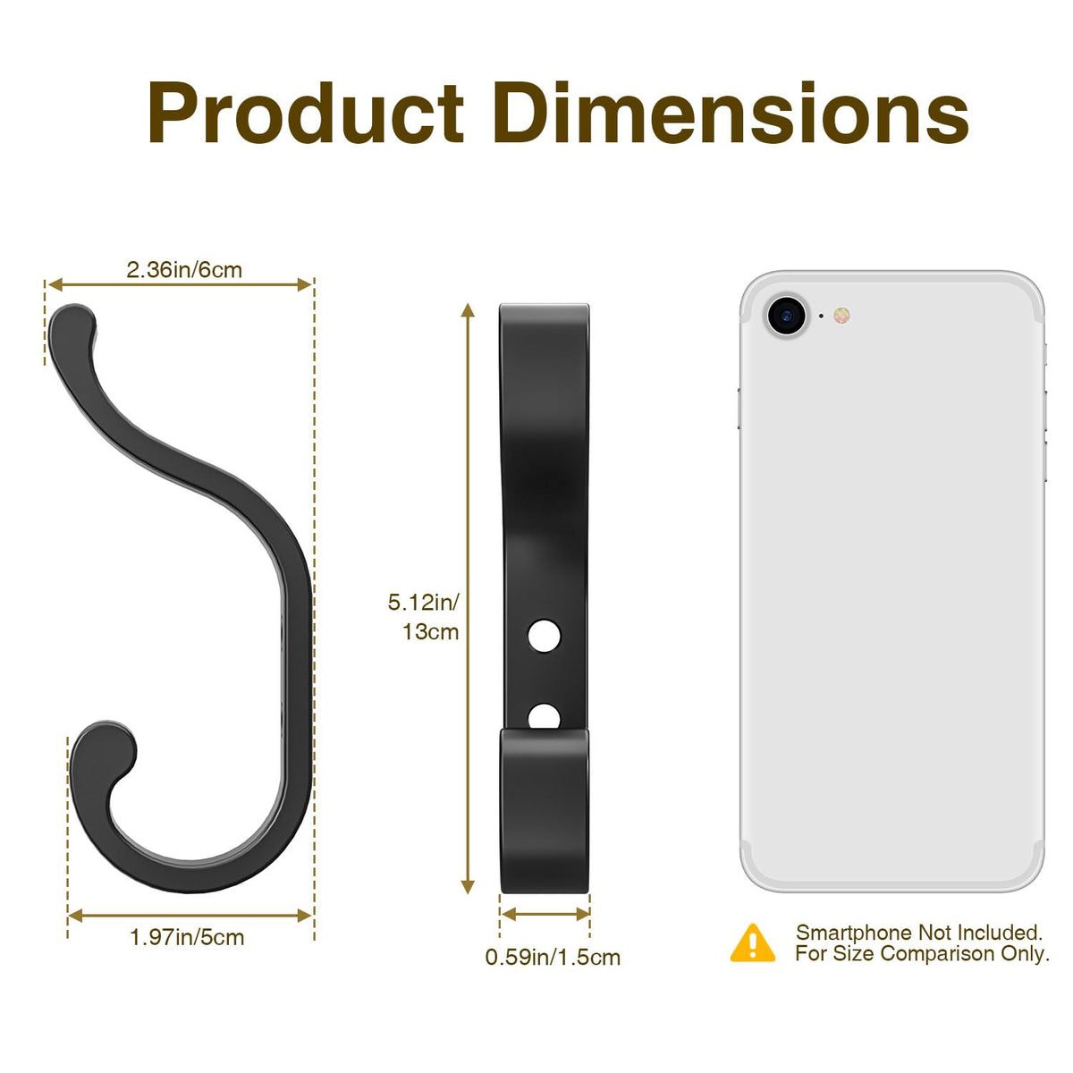 bussdis Coat Hooks Wall Mount for Hanging, Heavy Duty Backpack Hooks for Wall, Hold up to 30 lbs