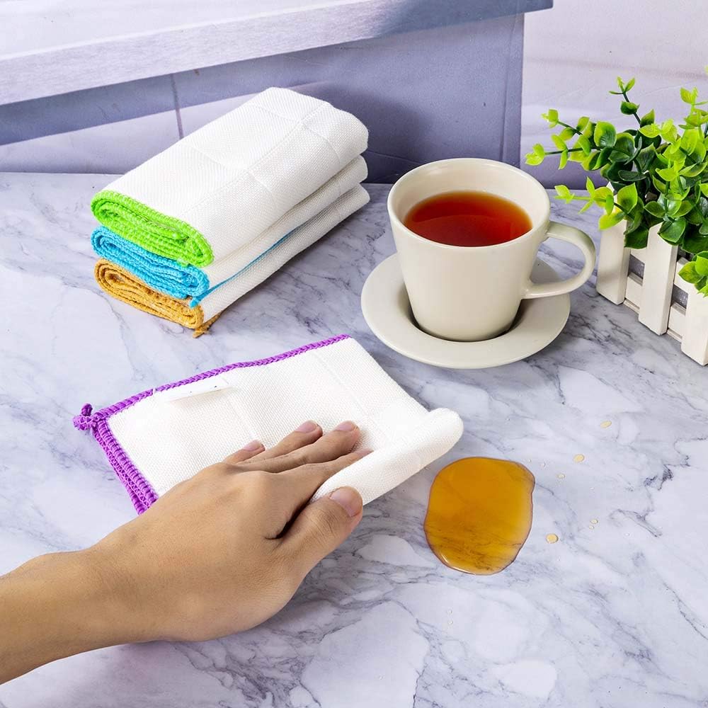 10-Piece Kitchen Dish Cloths Set, Reusable and Highly Absorbent Dishcloth Towels for Kitchens