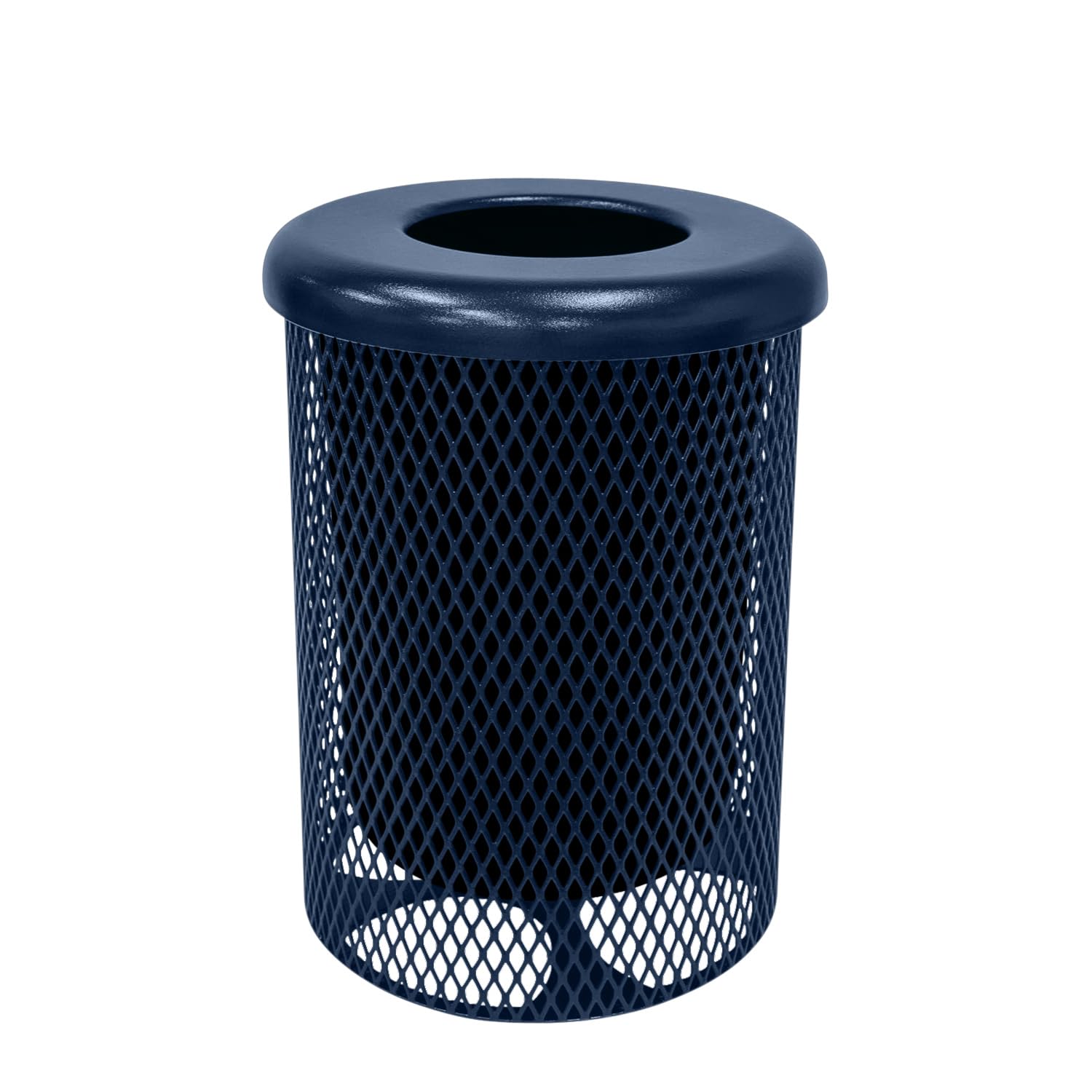COATEDOUTDOORFURNITURE RFT-TXTDBL Heavy Duty 32 Gallon Round Trash Receptacle, Liner Included
