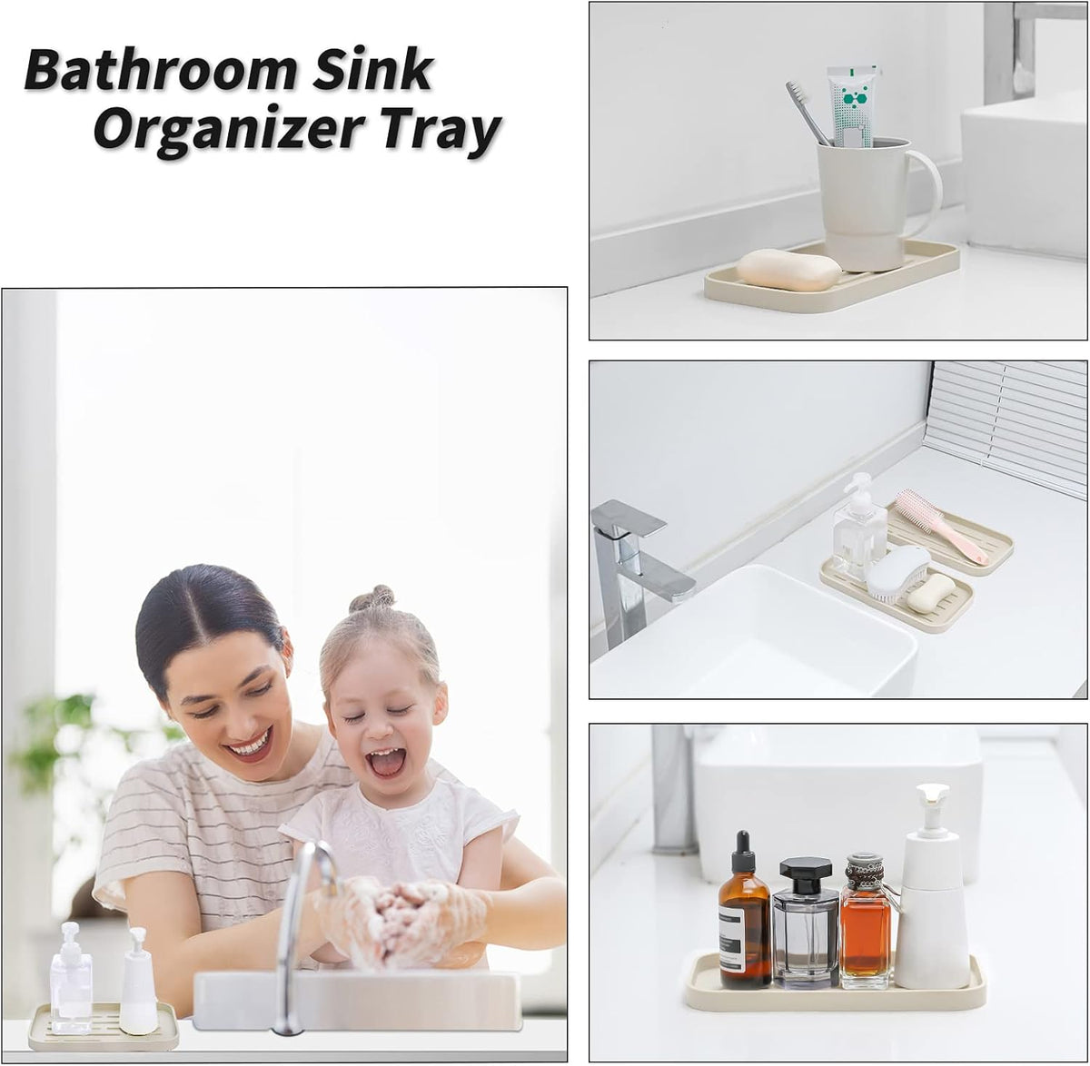 Silicone Kitchen Sink Organizer Tray for Multiple Usage,Eco-Friendly Sponges Holder for Kitchen