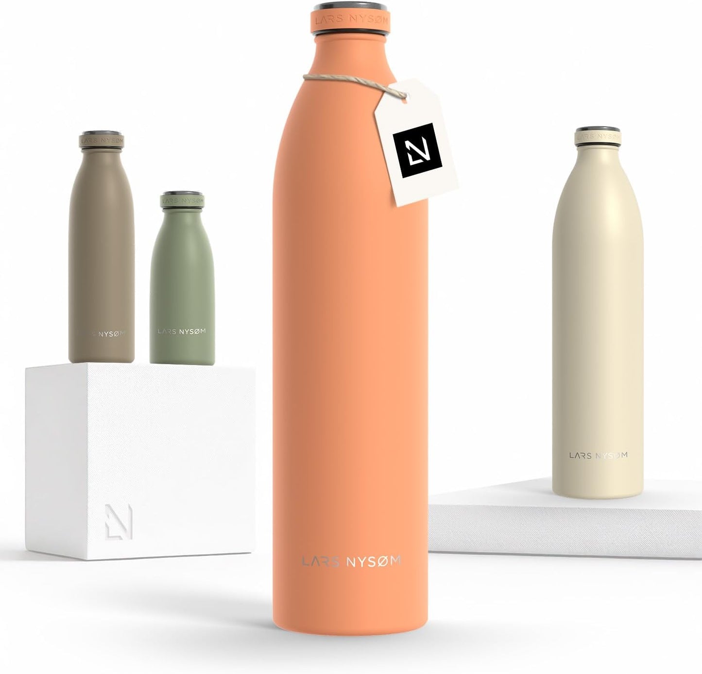 LARS NYSØM Stainless Steel Insulated XL Water Bottle 12oz 17oz 25oz 34oz 51oz | Insulated Thermo