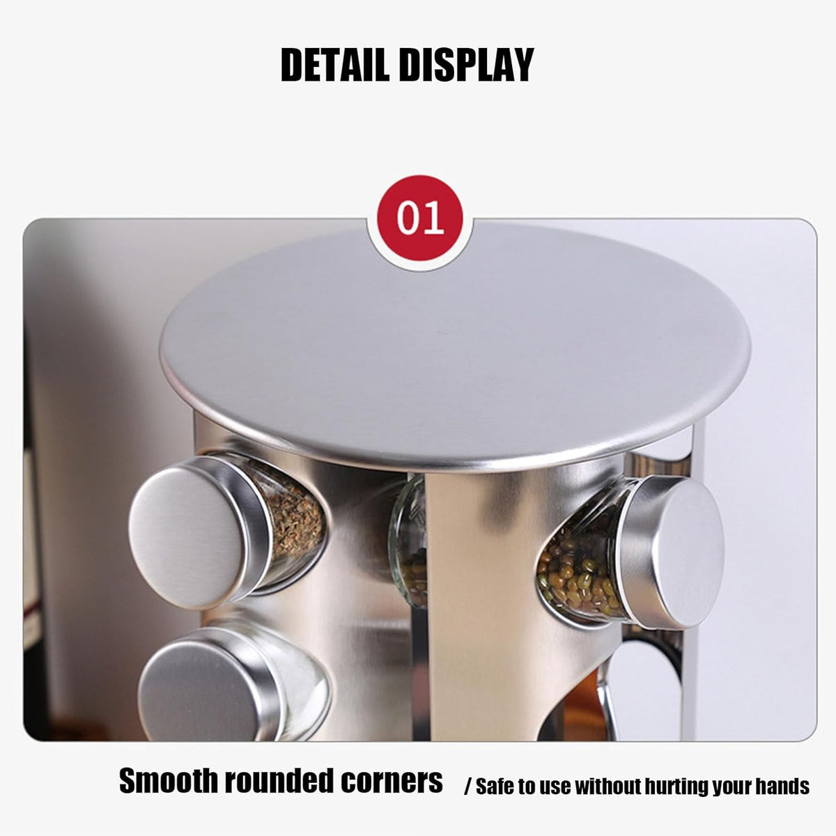 Spice Rack, Spice Rack Organizers for Countertop, Rotating Countertop Spice Rack, Revolving Spice