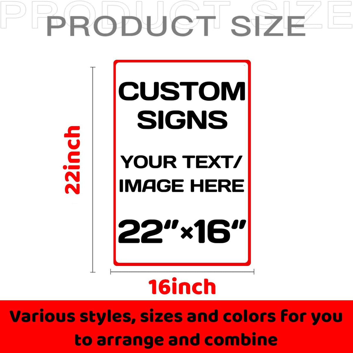 Custom Sign, Personalized Metal Signs,Aluminum Weatherproof Metal Sign Multiple Sizes Custom