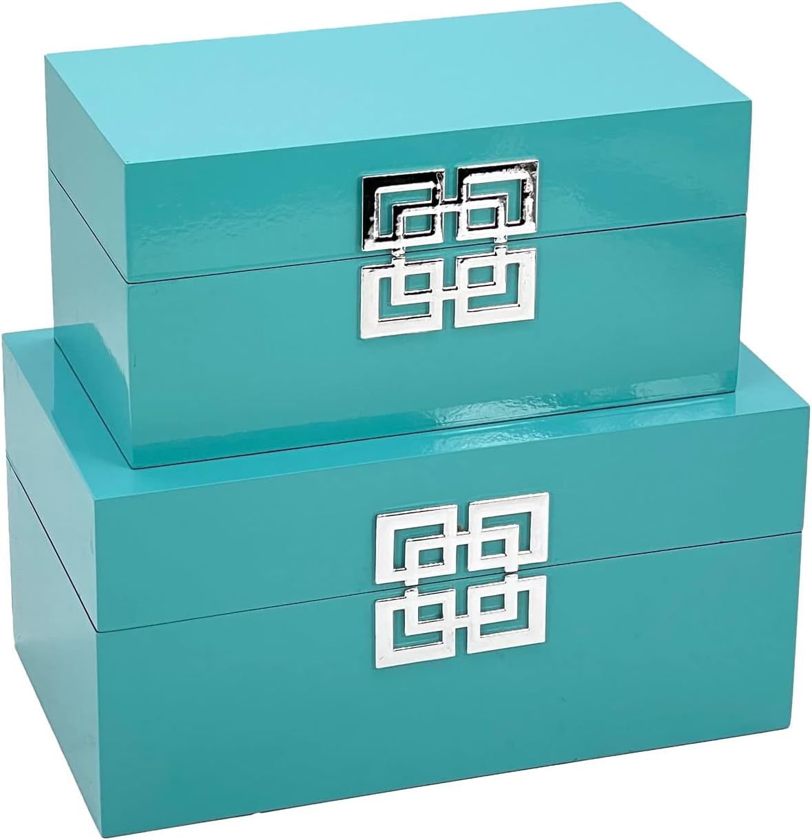 Galt International Large & Small Decorative Storage Box w/Hinged Lid - Classic Design Wood Decor