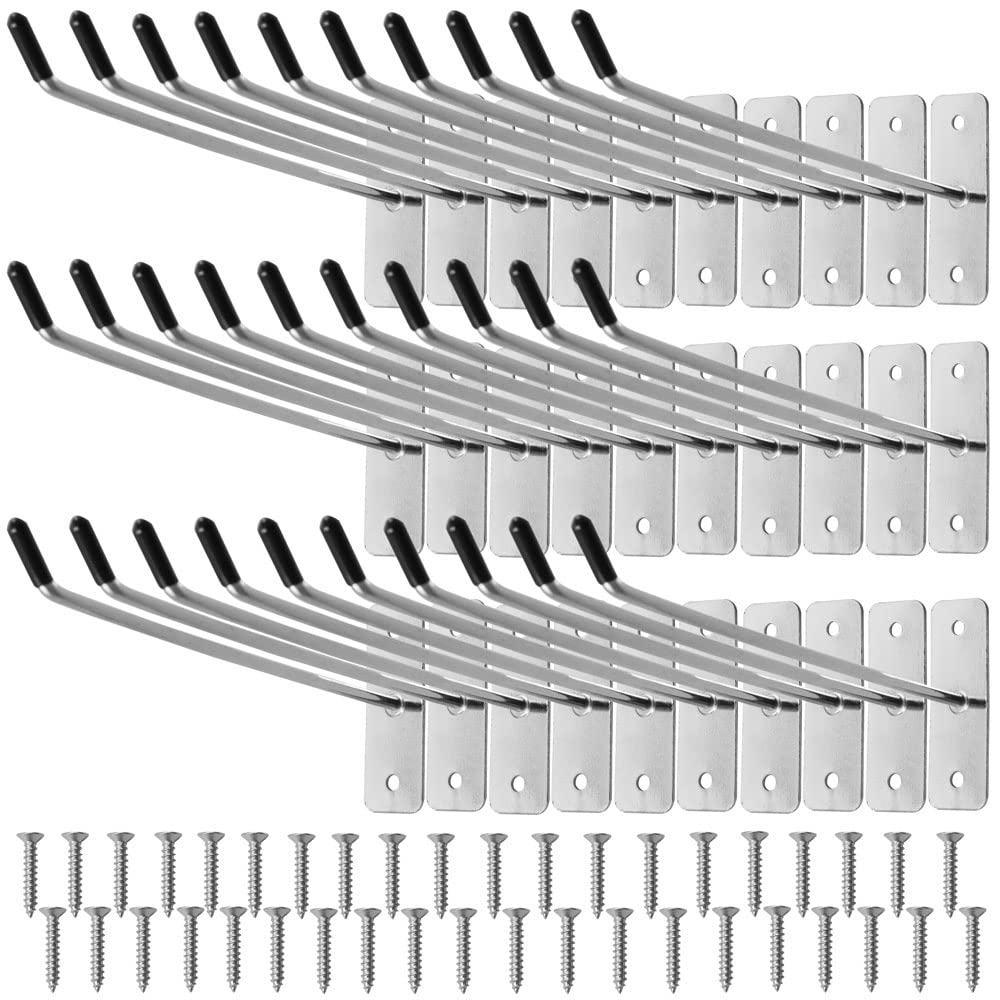 KeaJuidy 30pcs Wall Mounted Hook Heavy Duty Metal Single Hooks Home Storage Organizer Hanger