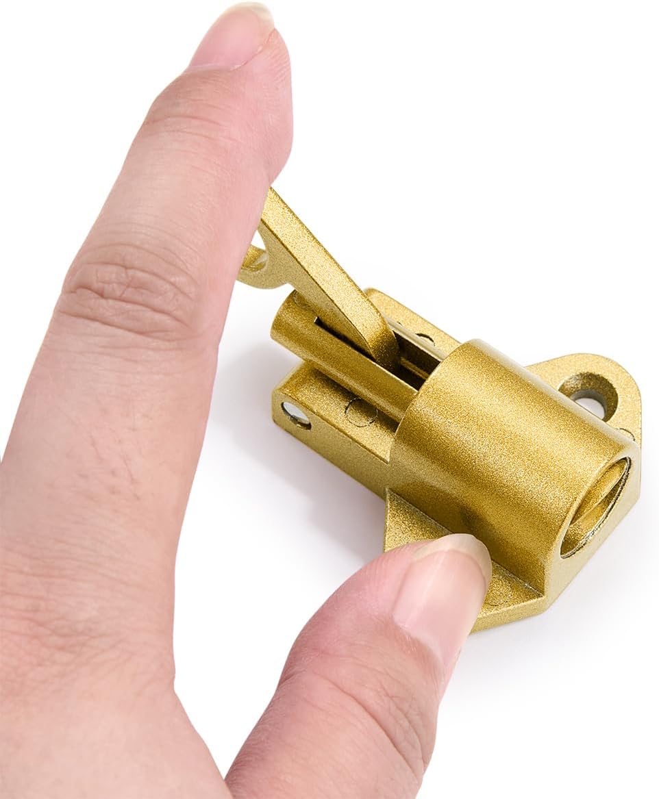 3 Packs Self-Closing Latches，Gold Spring Door Lock，Resilient Bolt Latch Aluminum Alloy Safety