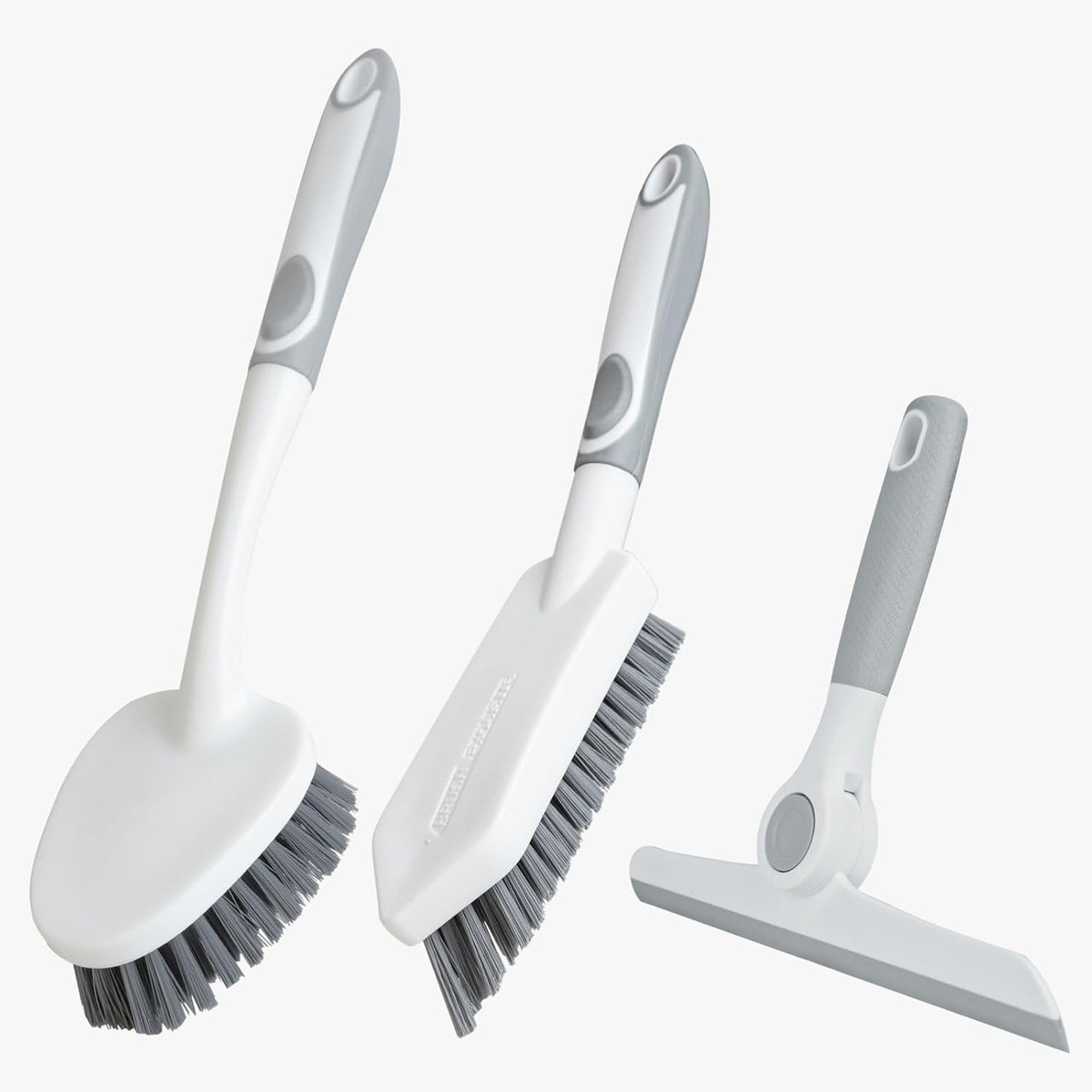 3 Pack Heavy-Duty Scrub Brush Set, Grout Brush, Shower Squeegee, Shower Cleaning Brush with