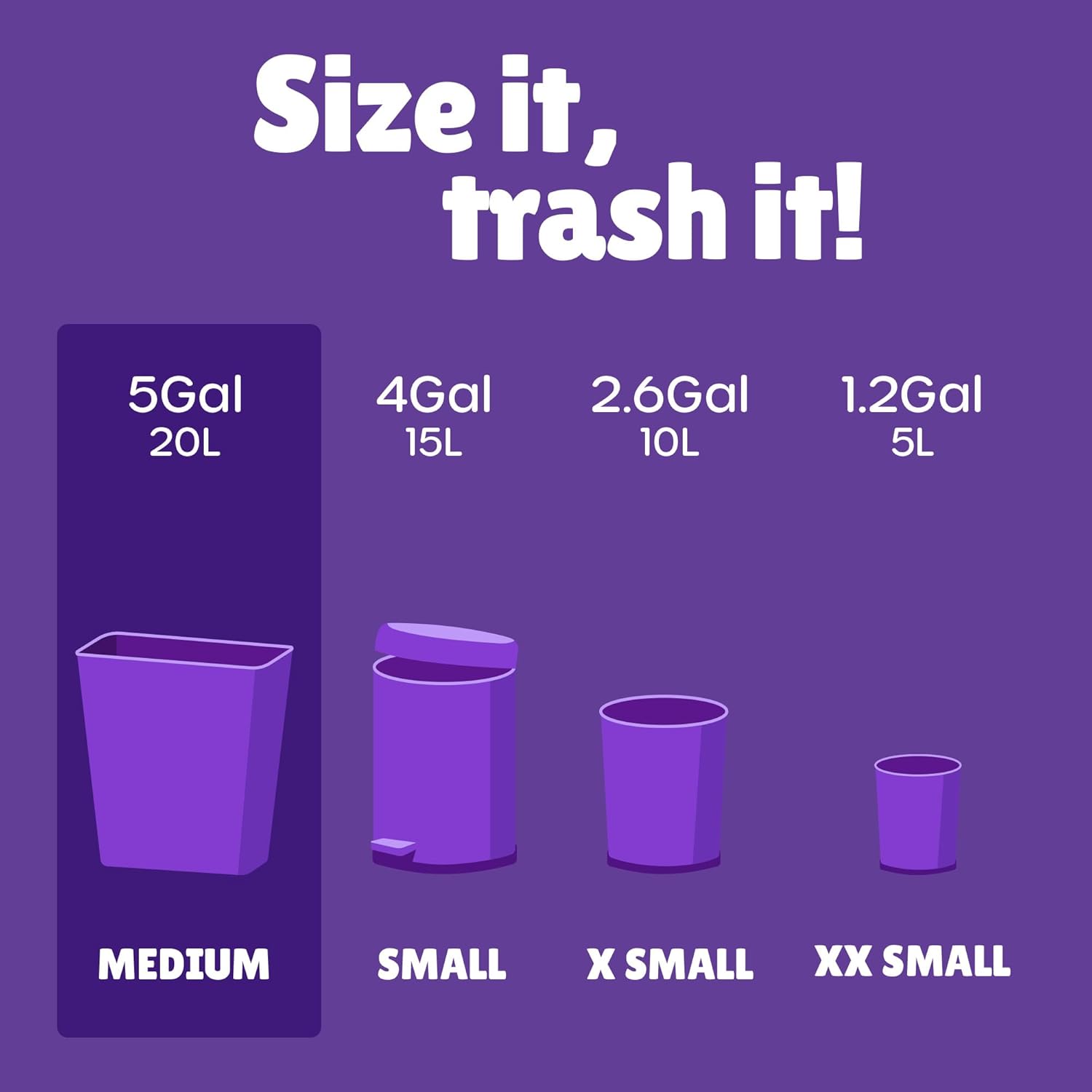FORID Small Garbage Bags - 5 Gallon, Trash Can Liner for Home, Office, Bathroom, Bedroom, Waste Bin