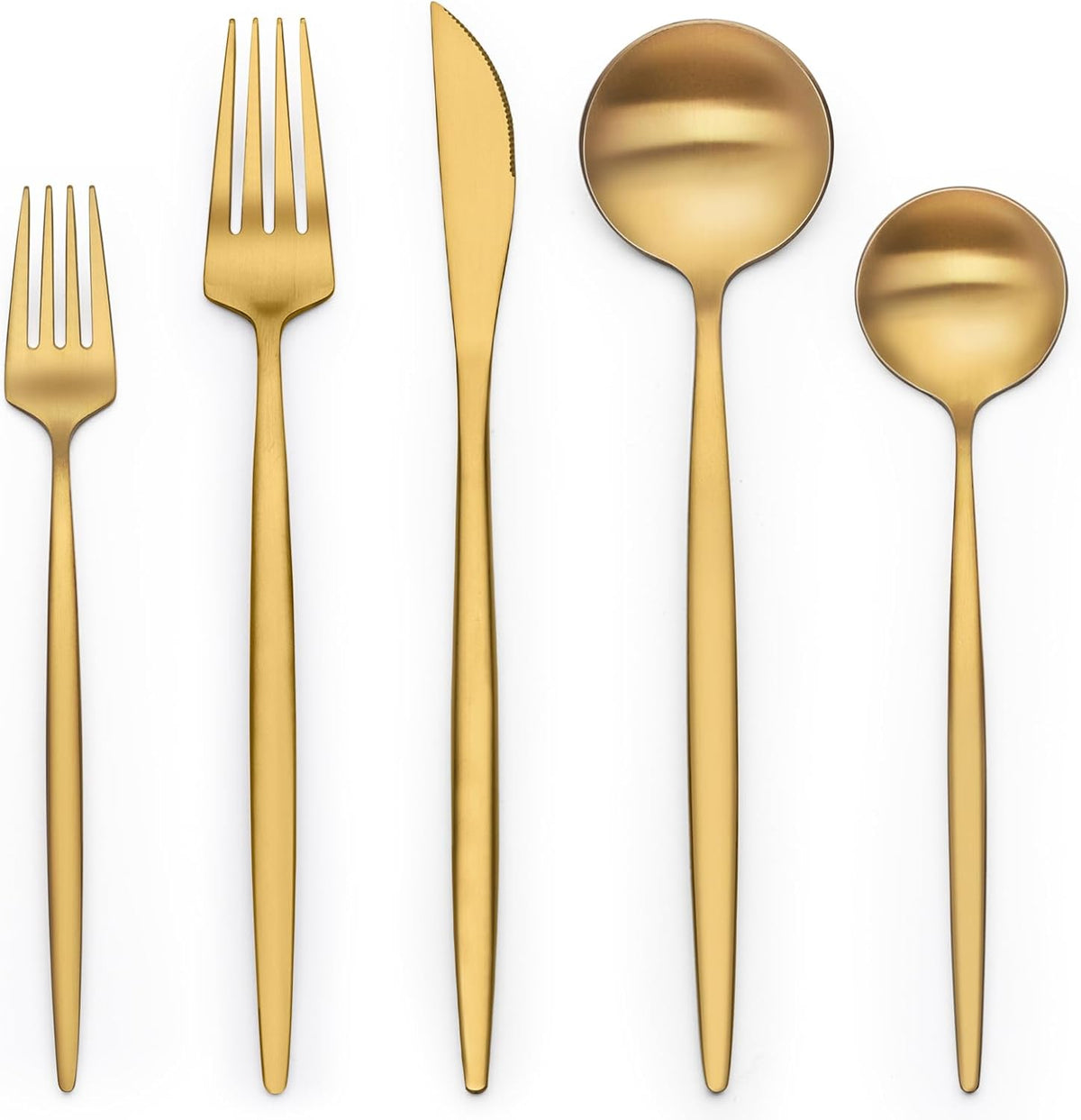 20 Piece Gold Silverware Set for 4, Terlulu Stainless Steel Flatware Set, Gold Cutlery Set Utensils