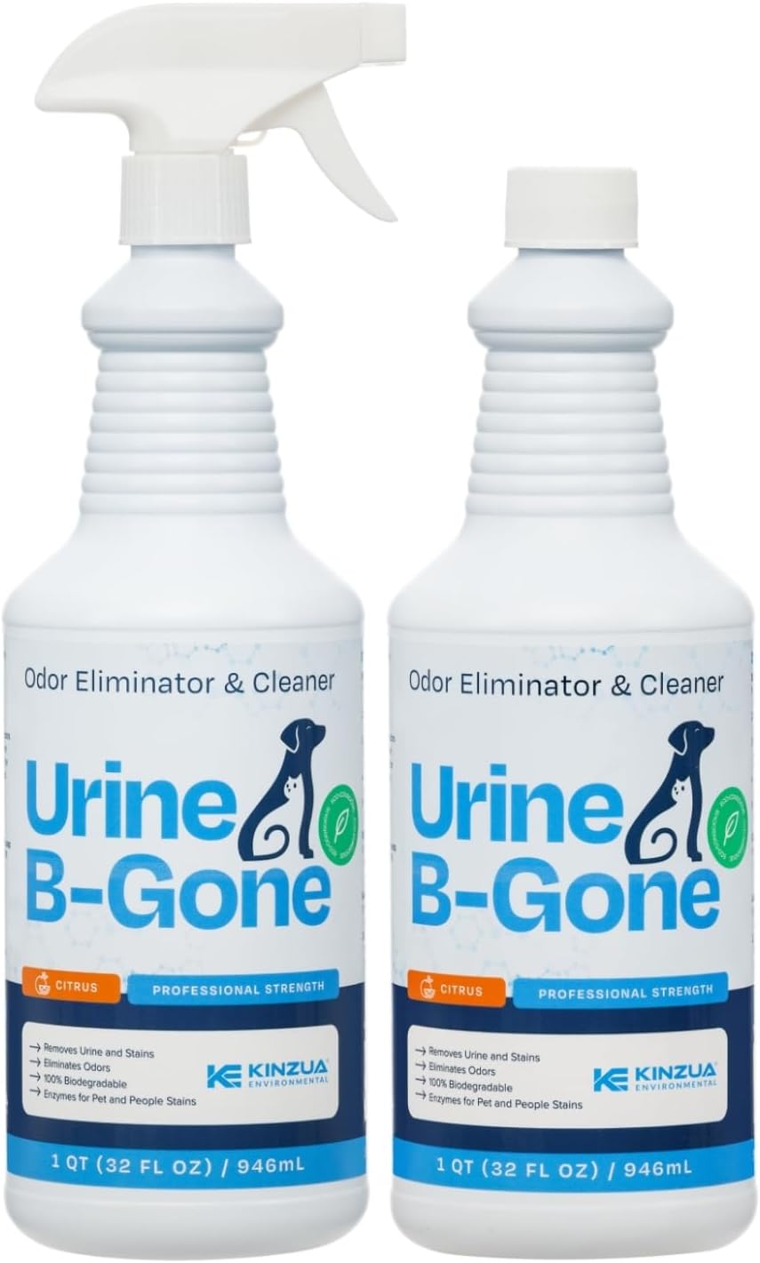 KINZUA ENVIRONMENTAL Urine B-Gone, Professional Enzyme Odor Eliminator & Pet Stain Remover, Human